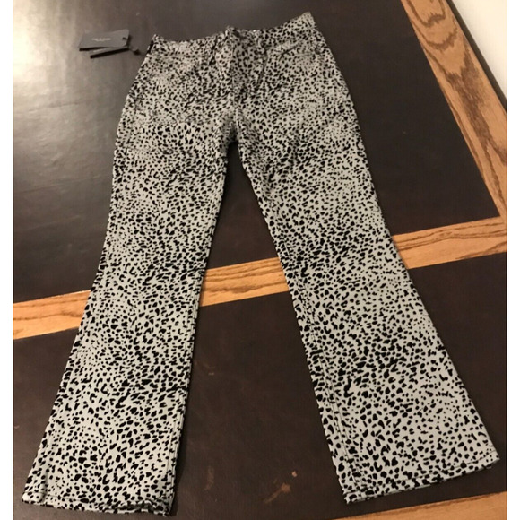 Rag & Bone Hana High-Rise Slim Fit Cropped Boot Gray Cheetah Jeans - 26 - NWT - Picture 1 of 16
